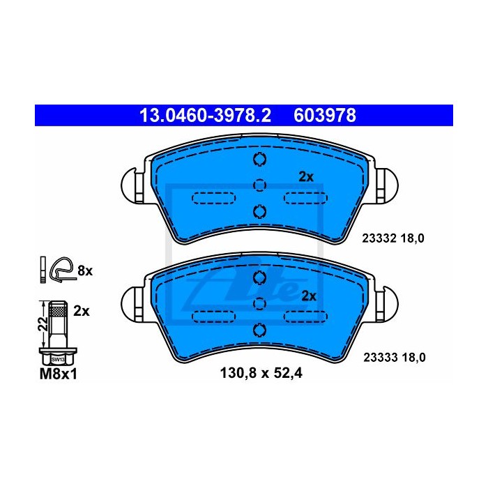 ATE Bremsbelagsatz, Scheibenbremse 13.0460-3978.2