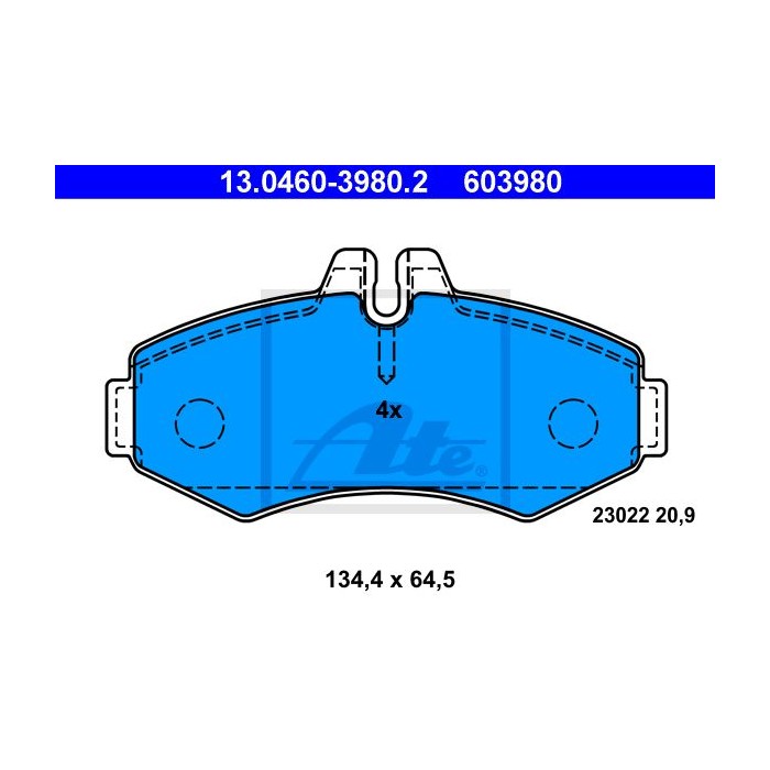 ATE Bremsbelagsatz, Scheibenbremse 13.0460-3980.2