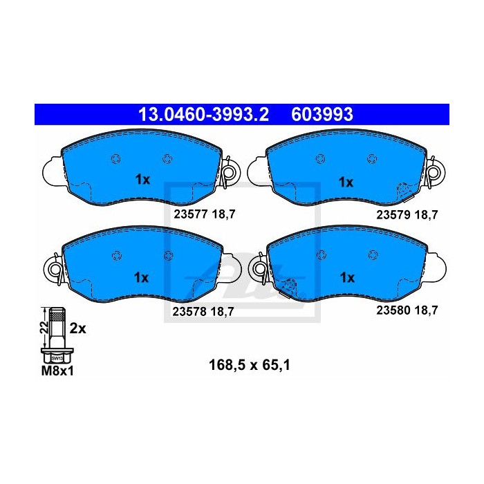 ATE Bremsbelagsatz, Scheibenbremse 13.0460-3993.2