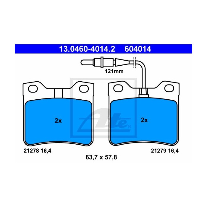 ATE Bremsbelagsatz, Scheibenbremse 13.0460-4014.2