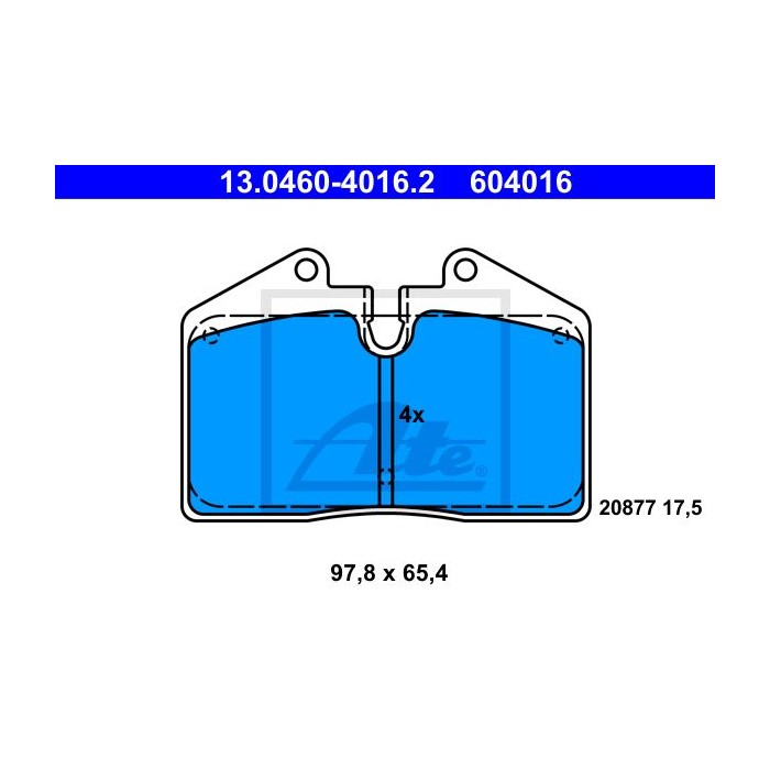 ATE Bremsbelagsatz, Scheibenbremse 13.0460-4016.2
