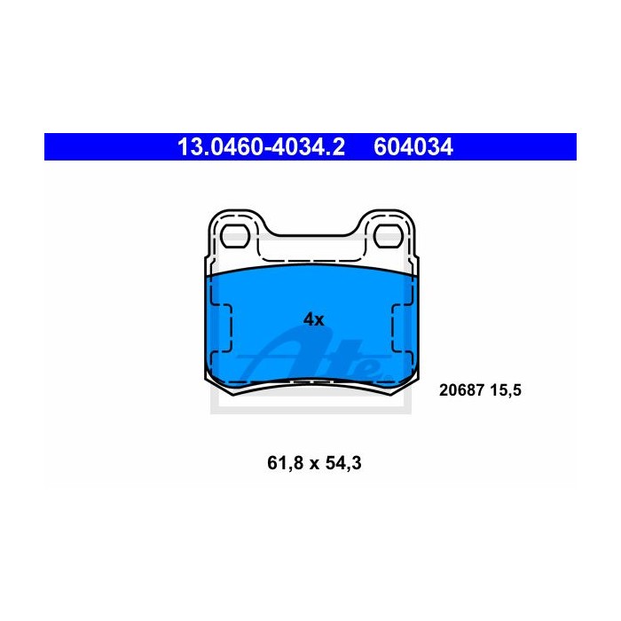 ATE Bremsbelagsatz, Scheibenbremse 13.0460-4034.2