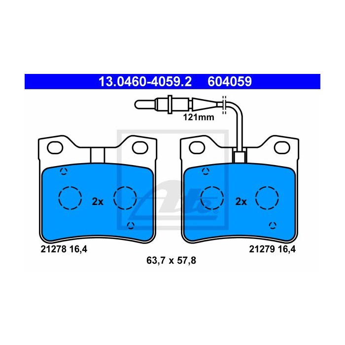ATE Bremsbelagsatz, Scheibenbremse 13.0460-4059.2