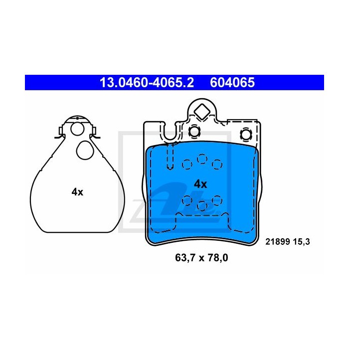 ATE Bremsbelagsatz, Scheibenbremse 13.0460-4065.2