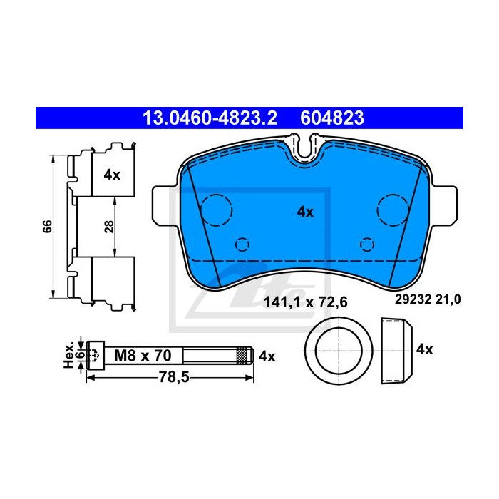 ATE Bremsbelagsatz, Scheibenbremse 13.0460-4823.2