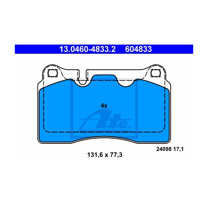 ATE Bremsbelagsatz, Scheibenbremse 13.0460-4833.2