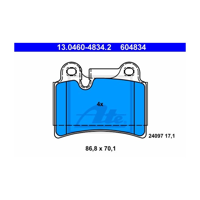 ATE Bremsbelagsatz, Scheibenbremse 13.0460-4834.2