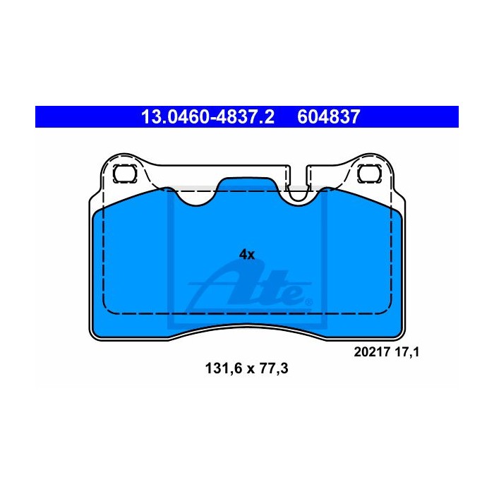 ATE Bremsbelagsatz, Scheibenbremse 13.0460-4837.2