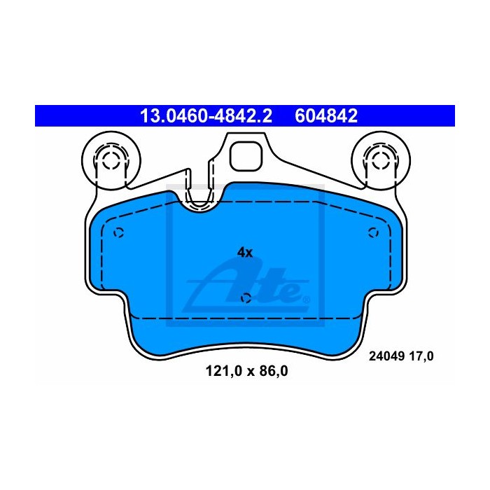 ATE Bremsbelagsatz, Scheibenbremse 13.0460-4842.2