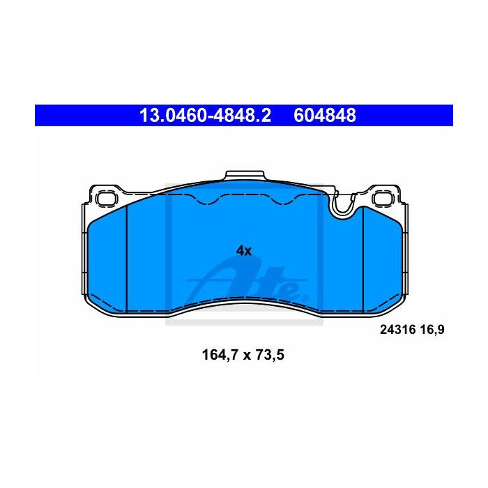 ATE Bremsbelagsatz, Scheibenbremse 13.0460-4848.2