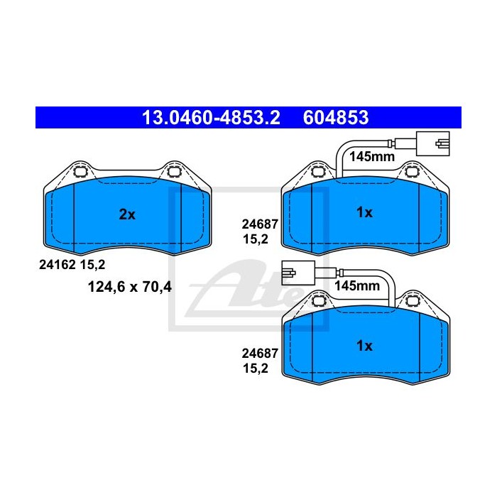 ATE Bremsbelagsatz, Scheibenbremse 13.0460-4853.2