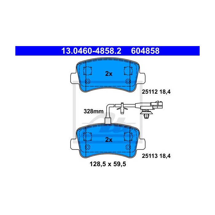 ATE Bremsbelagsatz, Scheibenbremse 13.0460-4858.2