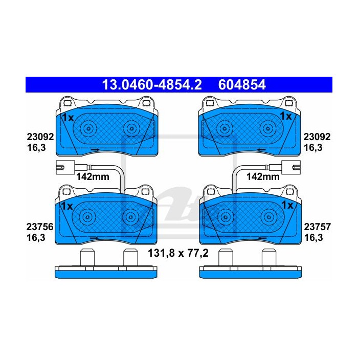ATE Bremsbelagsatz, Scheibenbremse 13.0460-4854.2