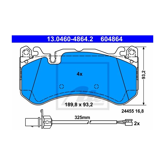 ATE Bremsbelagsatz, Scheibenbremse 13.0460-4864.2