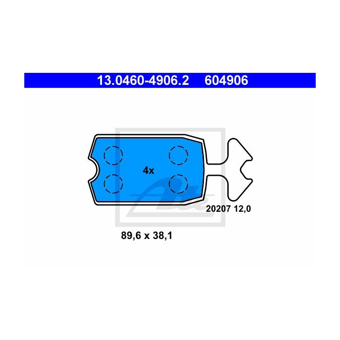 ATE Bremsbelagsatz, Scheibenbremse 13.0460-4906.2