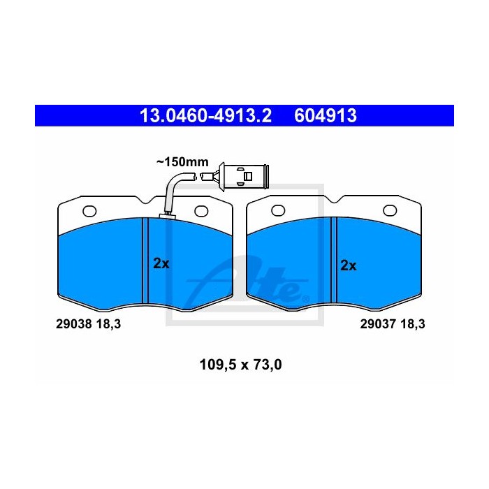 ATE Bremsbelagsatz, Scheibenbremse 13.0460-4913.2