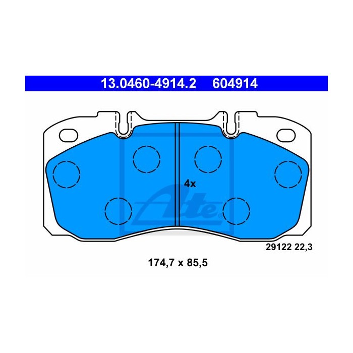 ATE Bremsbelagsatz, Scheibenbremse 13.0460-4914.2