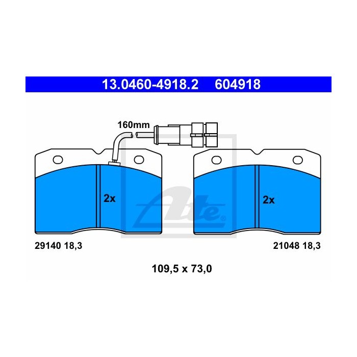 ATE Bremsbelagsatz, Scheibenbremse 13.0460-4918.2