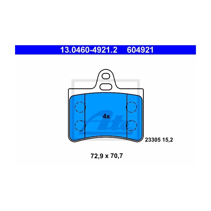 ATE Bremsbelagsatz, Scheibenbremse 13.0460-4921.2