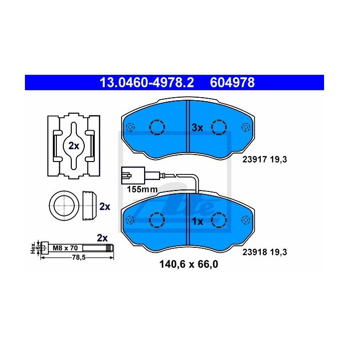 ATE Bremsbelagsatz, Scheibenbremse 13.0460-4978.2