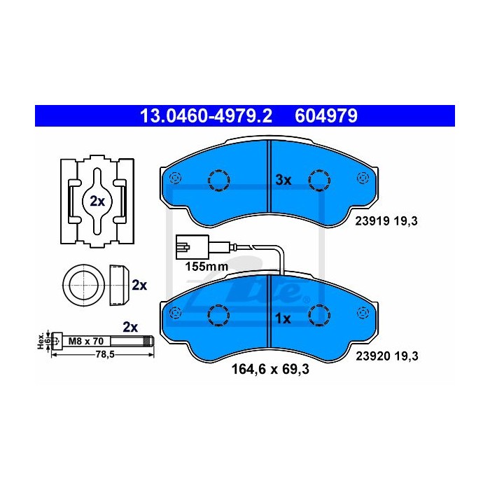ATE Bremsbelagsatz, Scheibenbremse 13.0460-4979.2