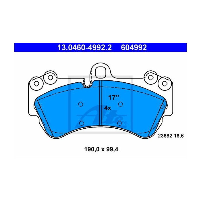 ATE Bremsbelagsatz, Scheibenbremse 13.0460-4992.2