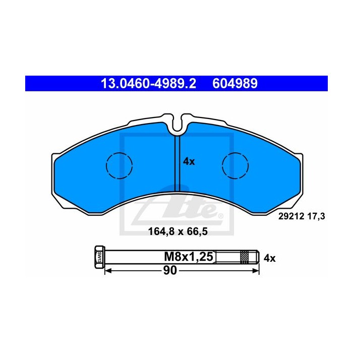 ATE Bremsbelagsatz, Scheibenbremse 13.0460-4989.2
