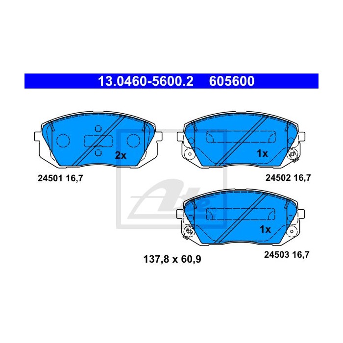 ATE Bremsbelagsatz, Scheibenbremse 13.0460-5600.2