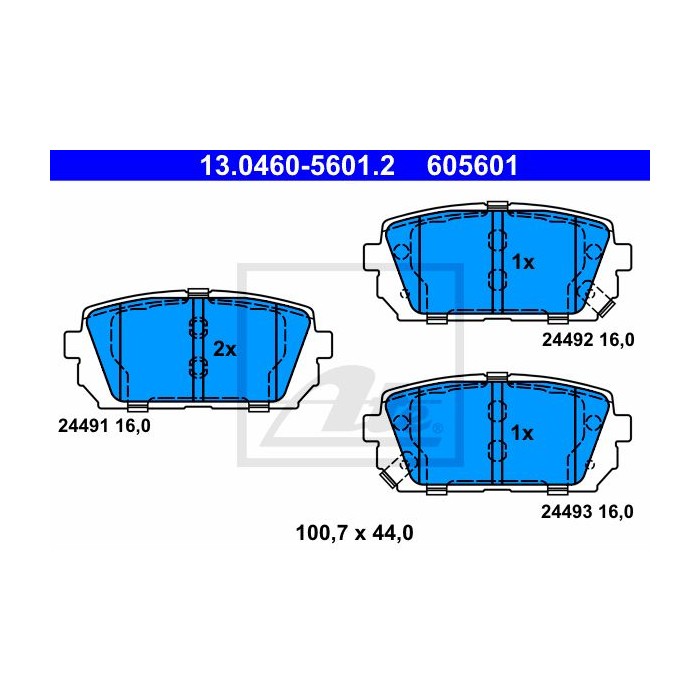 ATE Bremsbelagsatz, Scheibenbremse 13.0460-5601.2