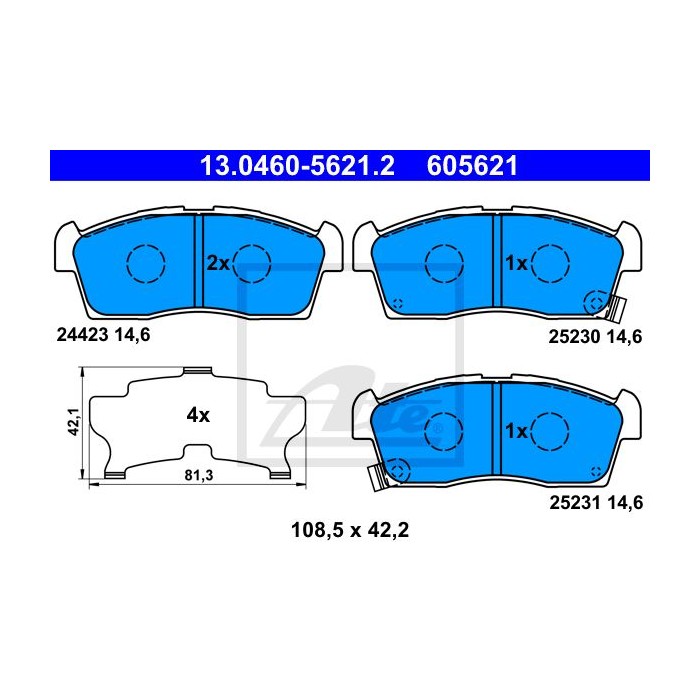 ATE Bremsbelagsatz, Scheibenbremse 13.0460-5621.2