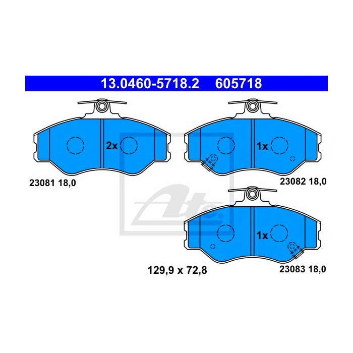 ATE Bremsbelagsatz, Scheibenbremse 13.0460-5718.2