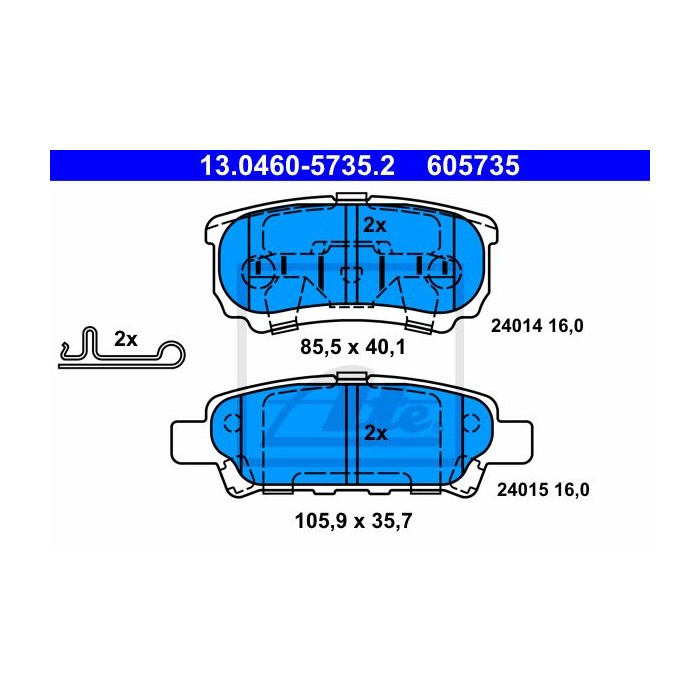 ATE Bremsbelagsatz, Scheibenbremse 13.0460-5735.2