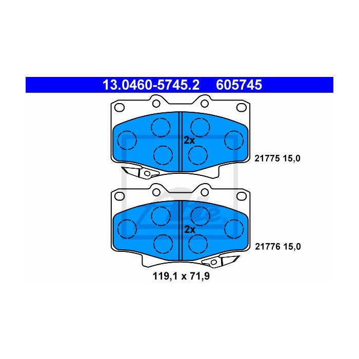 ATE Bremsbelagsatz, Scheibenbremse 13.0460-5745.2