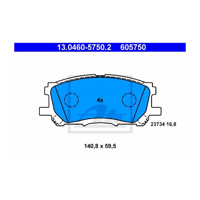 ATE Bremsbelagsatz, Scheibenbremse 13.0460-5750.2