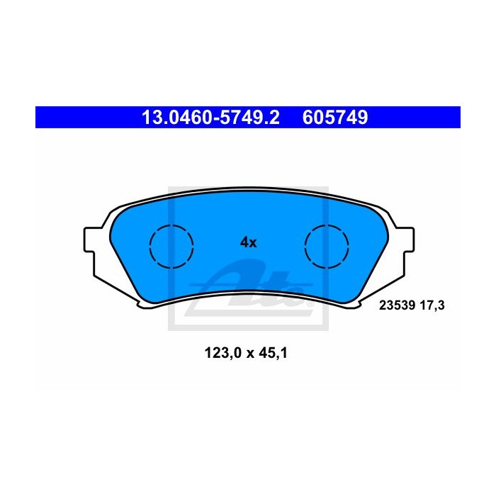 ATE Bremsbelagsatz, Scheibenbremse 13.0460-5749.2