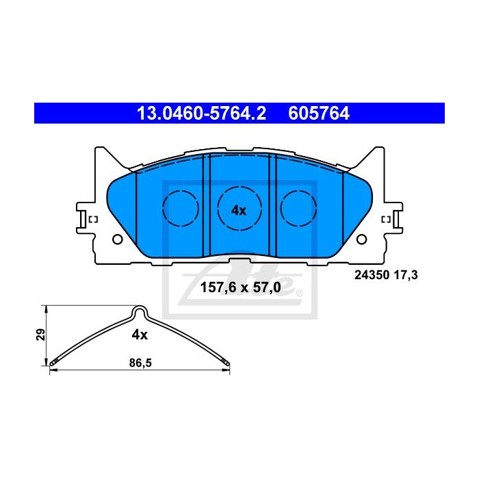 ATE Bremsbelagsatz, Scheibenbremse 13.0460-5764.2