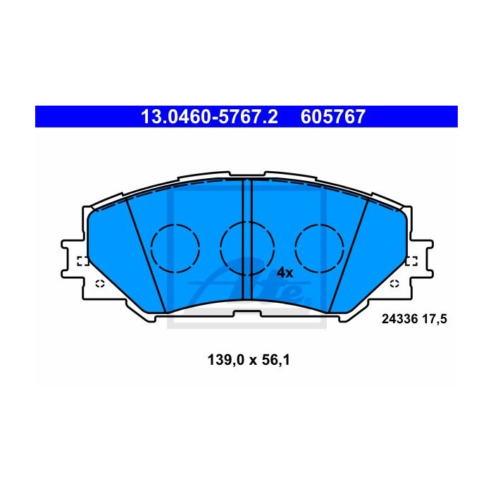 ATE Bremsbelagsatz, Scheibenbremse 13.0460-5767.2