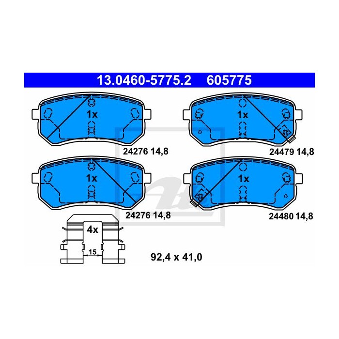 ATE Bremsbelagsatz, Scheibenbremse 13.0460-5775.2