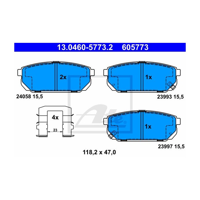ATE Bremsbelagsatz, Scheibenbremse 13.0460-5773.2