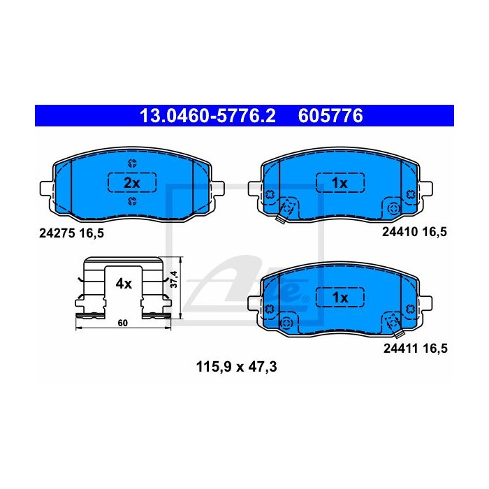 ATE Bremsbelagsatz, Scheibenbremse 13.0460-5776.2