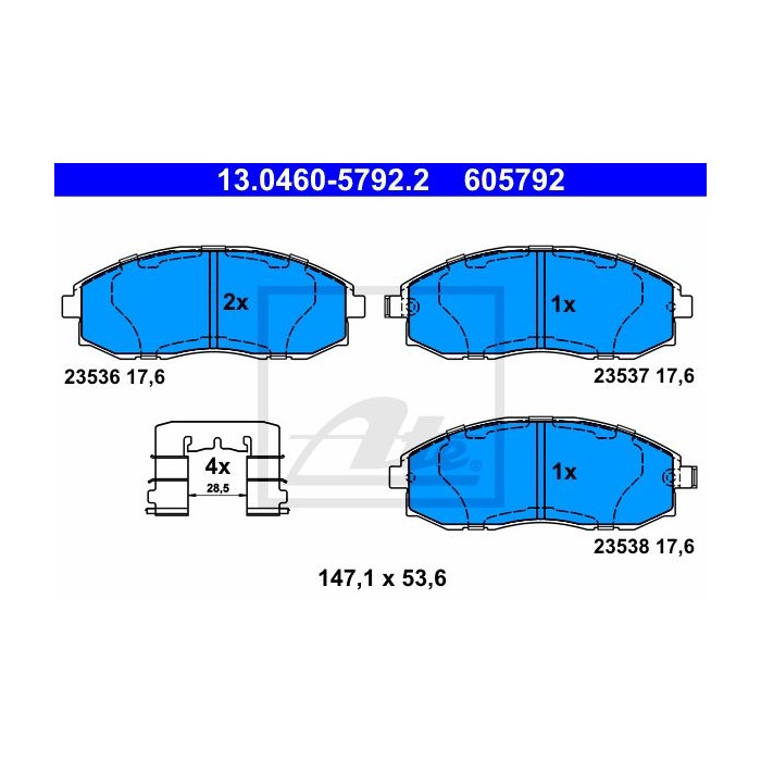 ATE Bremsbelagsatz, Scheibenbremse 13.0460-5792.2