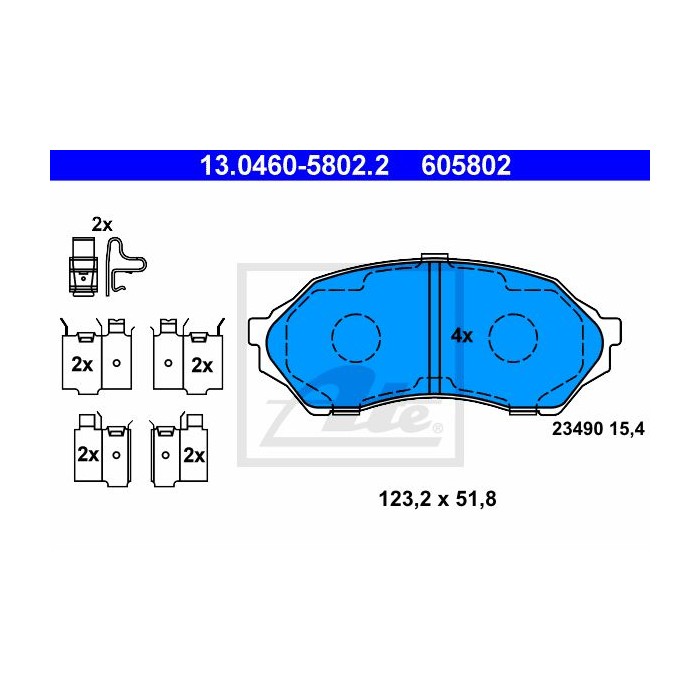 ATE Bremsbelagsatz, Scheibenbremse 13.0460-5802.2