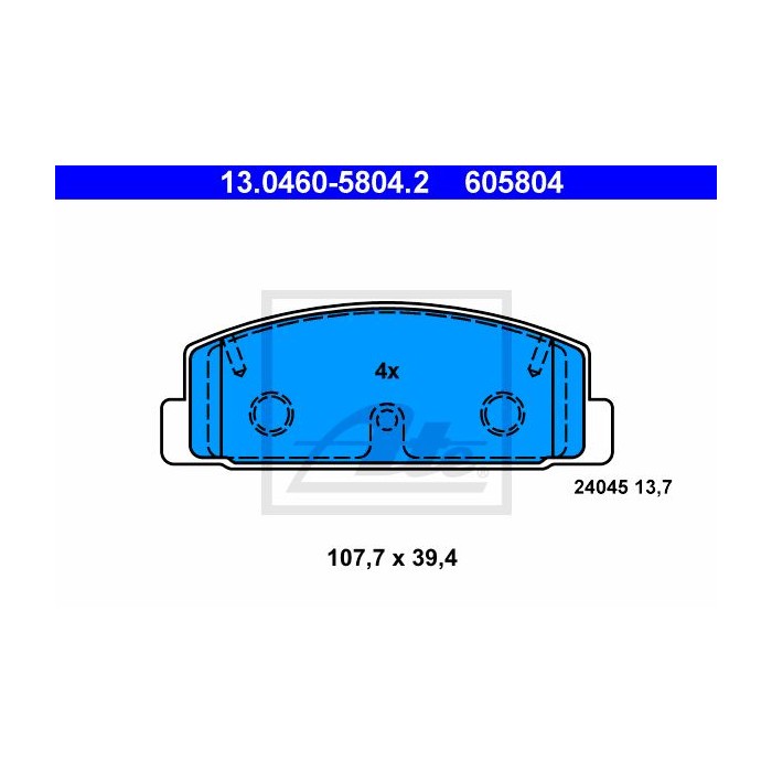 ATE Bremsbelagsatz, Scheibenbremse 13.0460-5804.2