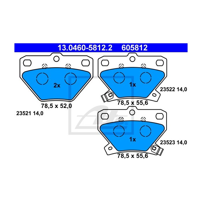 ATE Bremsbelagsatz, Scheibenbremse 13.0460-5812.2
