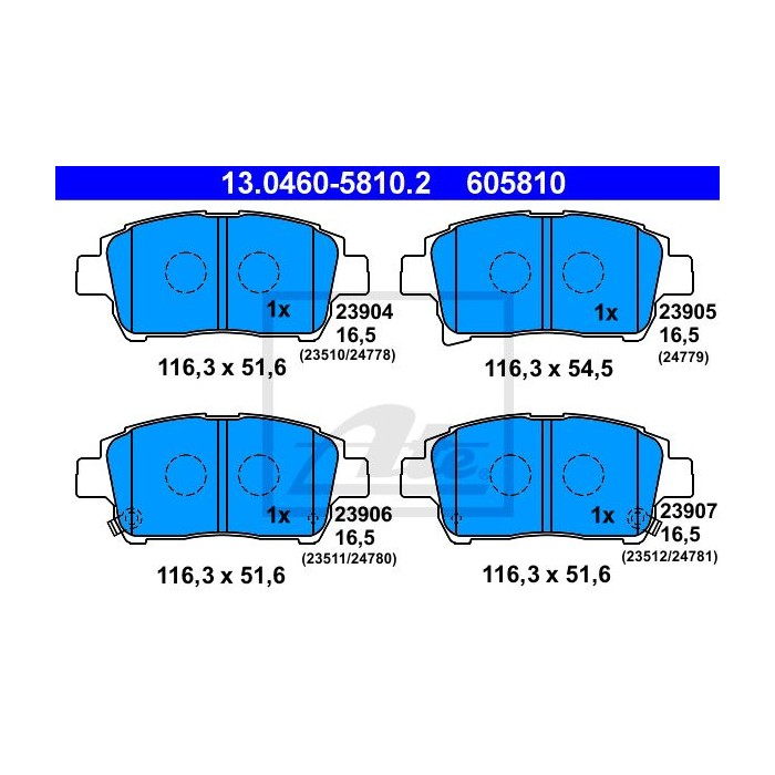 ATE Bremsbelagsatz, Scheibenbremse 13.0460-5810.2