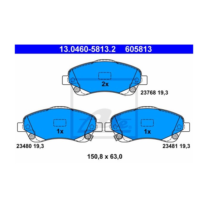 ATE Bremsbelagsatz, Scheibenbremse 13.0460-5813.2