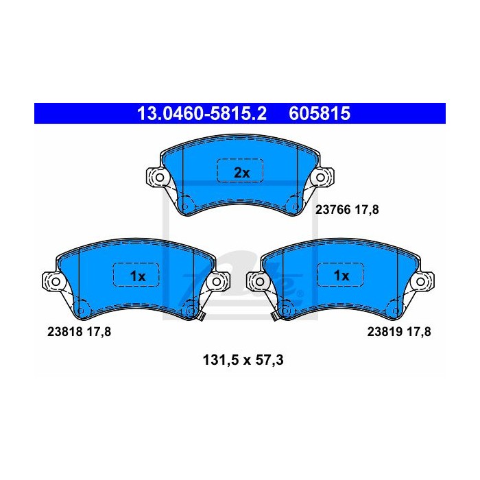 ATE Bremsbelagsatz, Scheibenbremse 13.0460-5815.2