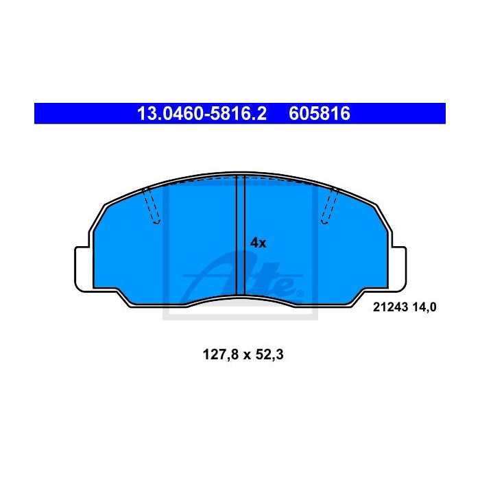 ATE Bremsbelagsatz, Scheibenbremse 13.0460-5816.2