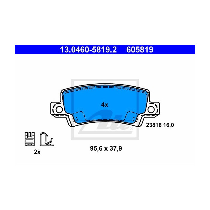 ATE Bremsbelagsatz, Scheibenbremse 13.0460-5819.2
