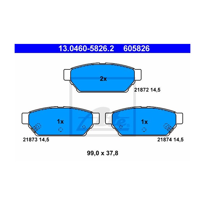 ATE Bremsbelagsatz, Scheibenbremse 13.0460-5826.2